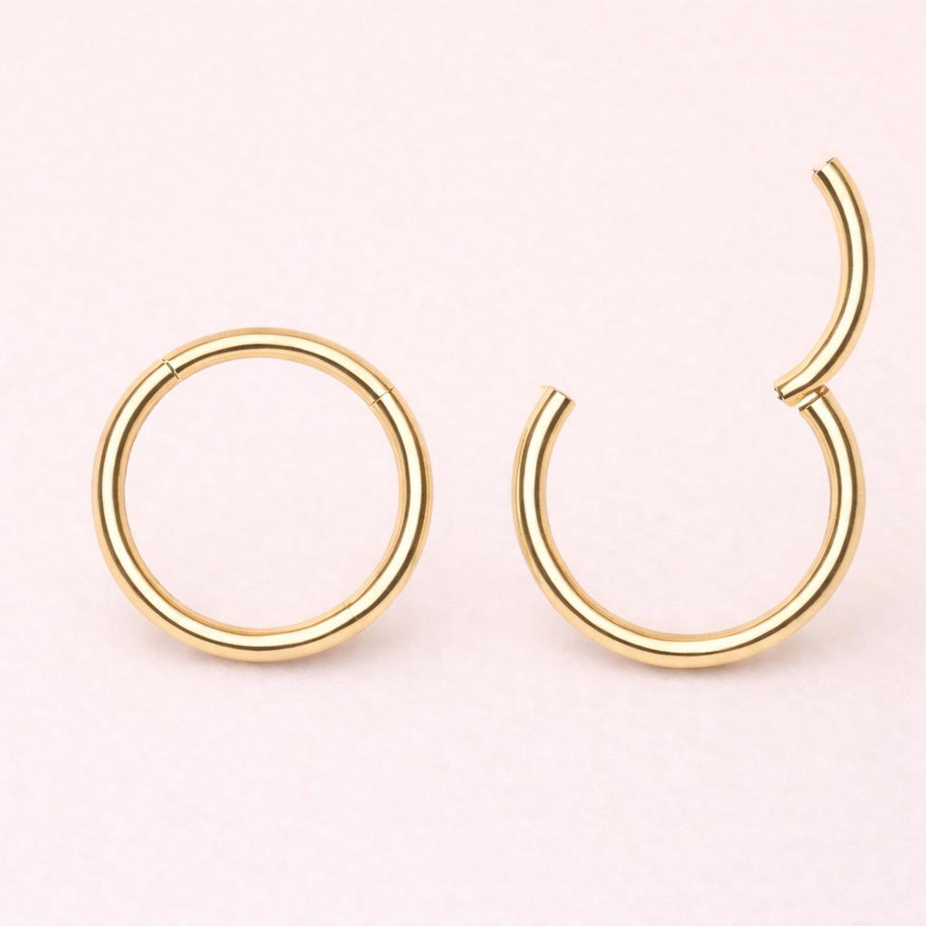 Solid 14K Yellow Gold Seamless Clicker Ring – 16g 8m